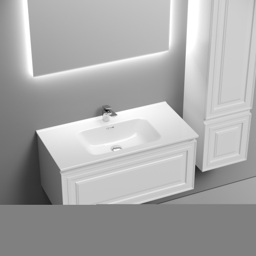 Тумба под раковину Sancos Very VR90W 90х40 подвесная цвет белый - фото 4